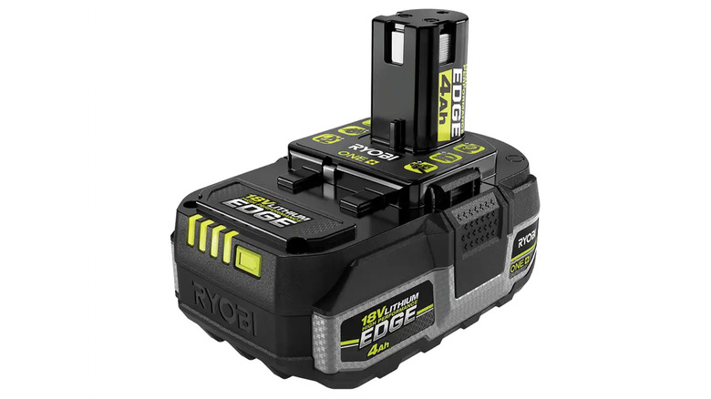 An 18V Ryobi battery product image on a white background