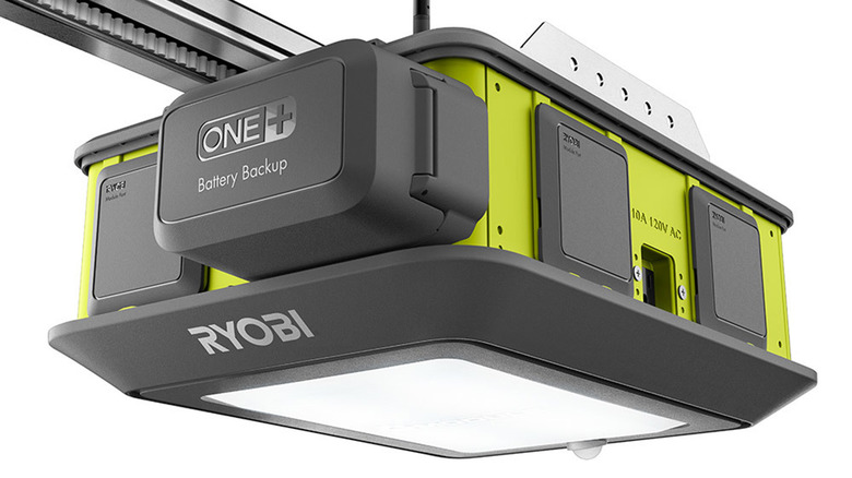 A product image of the Ryobi garage door opener