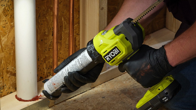 Ryobi caulk gun sealing pipe