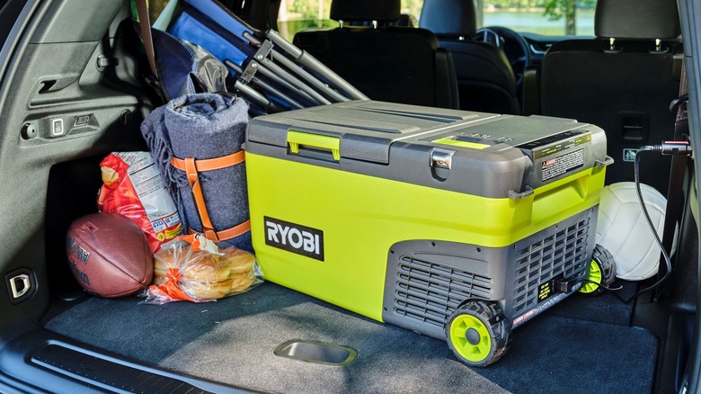 Ryobi power cooler in SUV