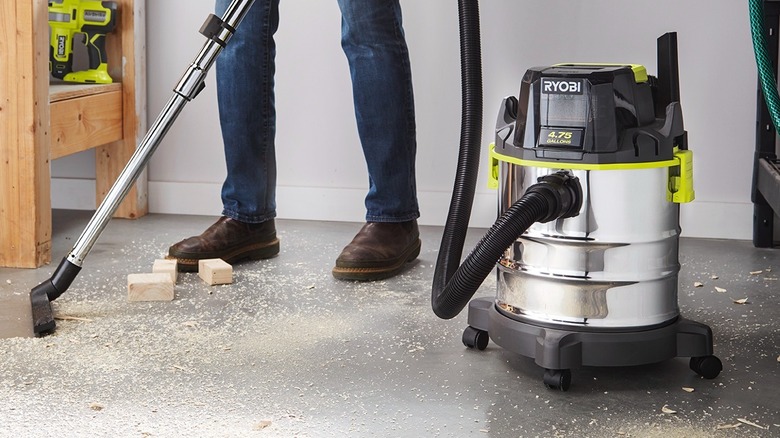 Ryobi vacuum in workshop