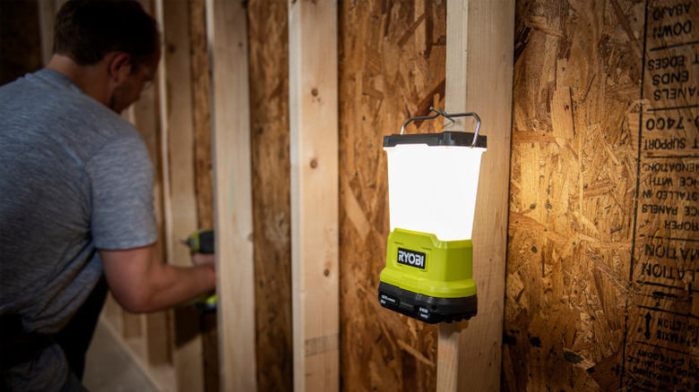 Ryobi area light on wall