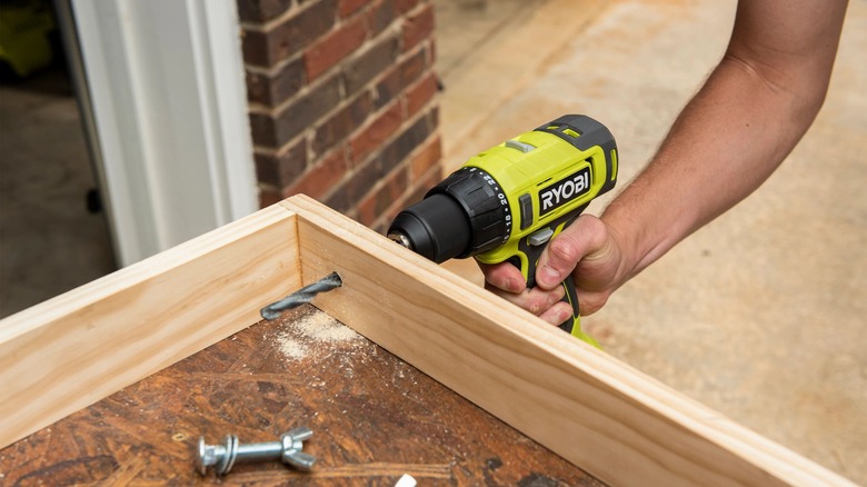 Ryobi Drill Driver Kit drilling wood