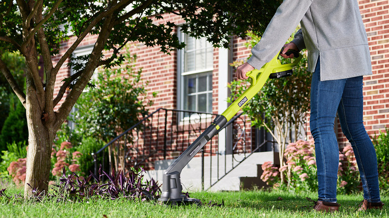 Ryobi String Trimmer/Edger in front yard