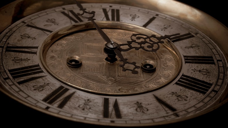 closeup of a clock face