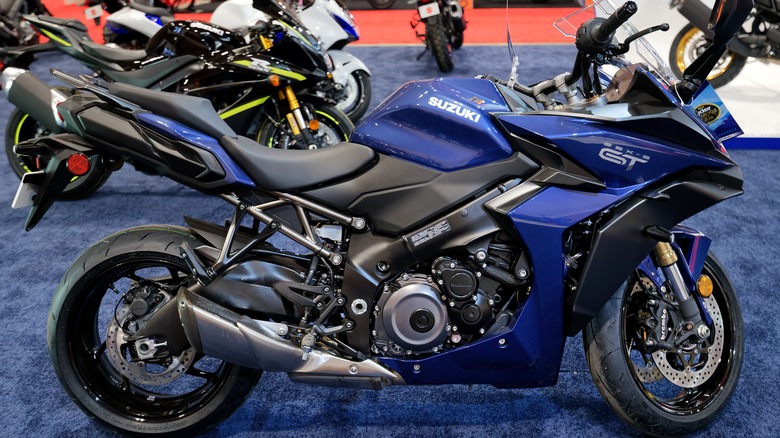 Blue Suzuki GSXS1000GT showroom