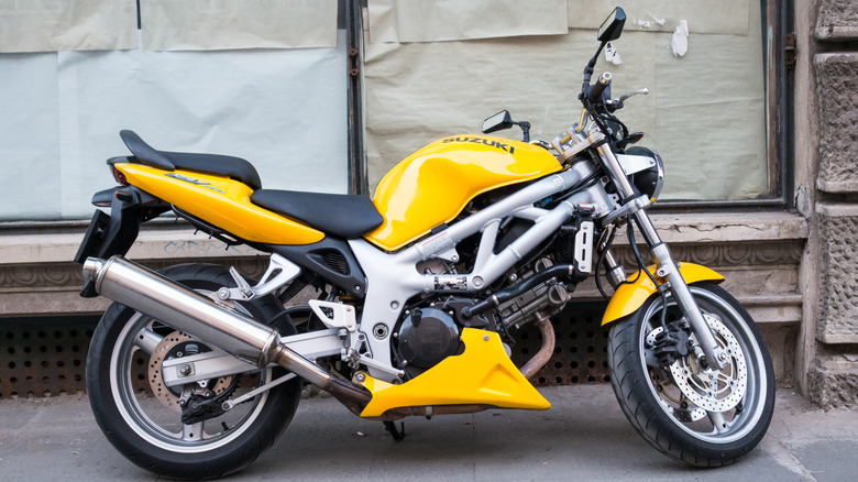 Yellow Suzuki SV650