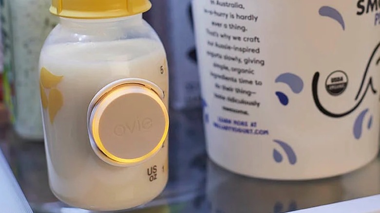 Ovie LightTag on milk bottle