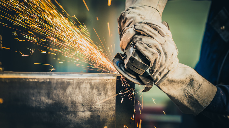 polishing with an angle grinder