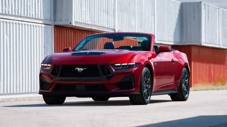 Red Ford Mustang Convertible