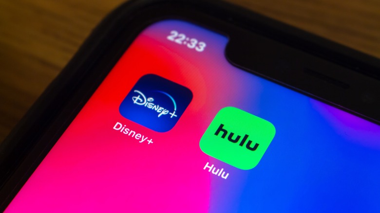 Disney+ and Hulu apps on a smartphone