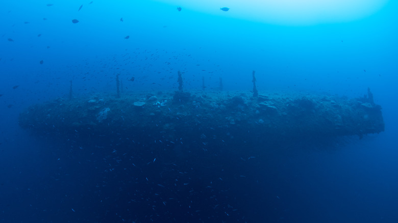 USS Saratoga underwater, sunk in Bikini Atoll, Marshall Islands