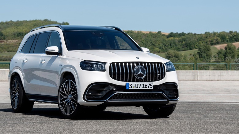 White Mercedes-AMG GLE 63 S parked on asphalt