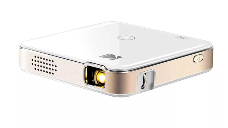 Small box, like projector in white and rose gold