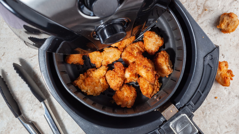 Air fryer cooking food