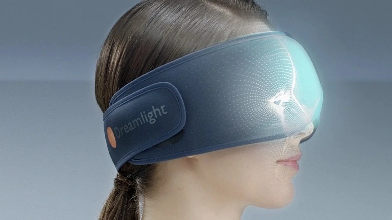 Woman wearing Dreamlight sleep mask