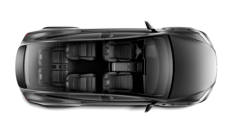 Tesla Model X cabin from above