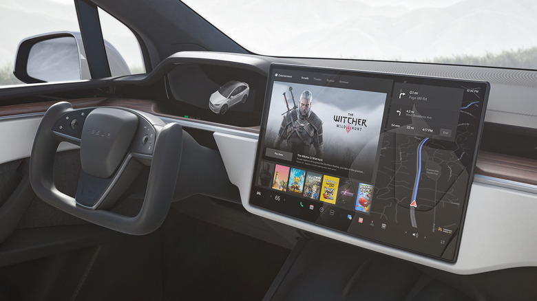 Tesla Model X with streaming options
