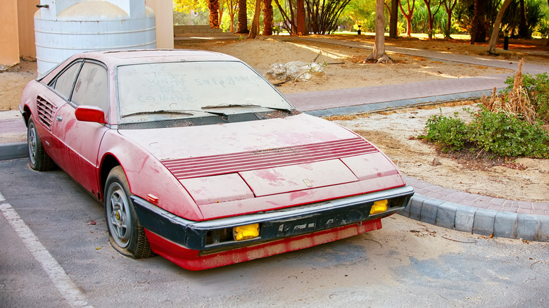 Abandoned Ferrari in Dubai