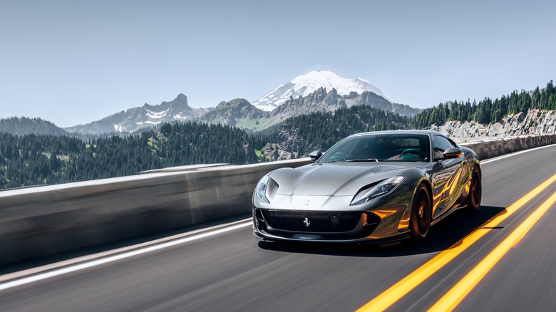 Ferrari 812 Superfast on mountain road