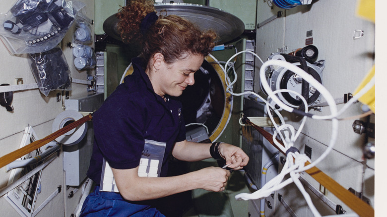 Astronaut working at the ISS