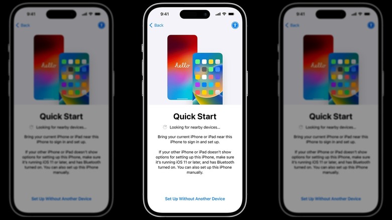 Screenshot of Apple Quick Start setup