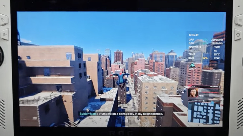 Spiderman Miles Morales in 1080p on the RoG Ally