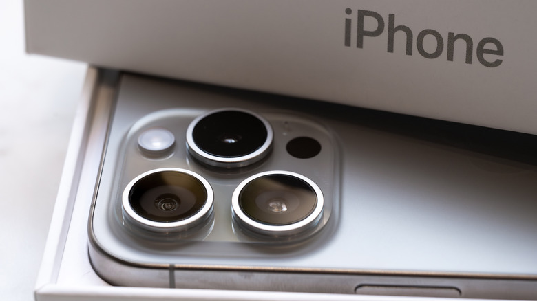 Modern iPhone camera in box