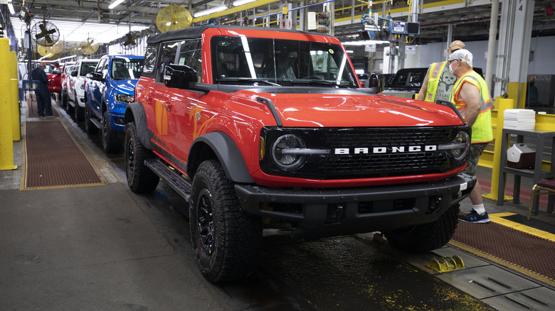 Ford Bronco assembly line in Michigan