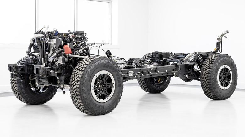 Ford Bronco chassis and engine mockup