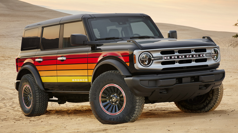 Ford Bronco Freewheeling Edition parked on a sand dune