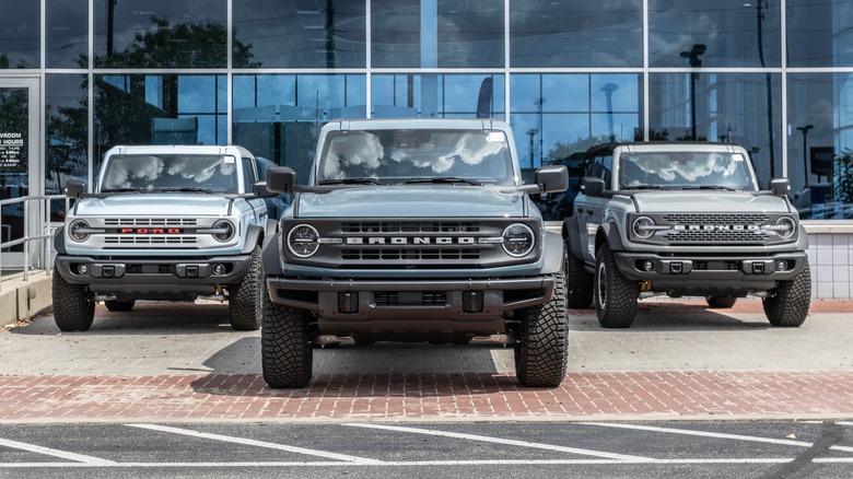 Ford Bronco on display at dealership