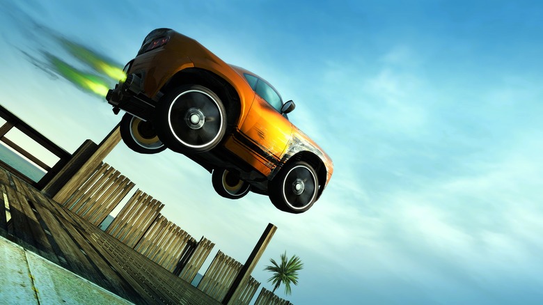 burnout paradise remastered jump stunt boost flames