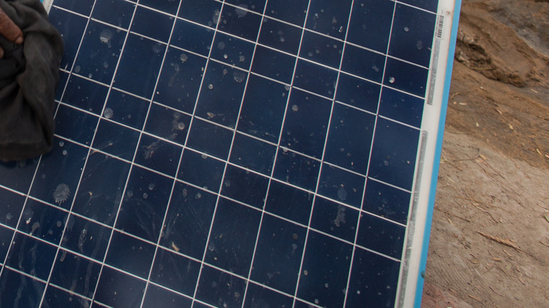 Cleaning a solar panel