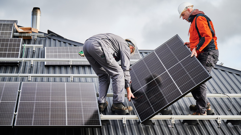 Solar panel roof installation