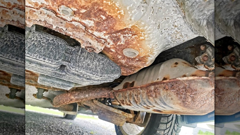 Rusty car underside