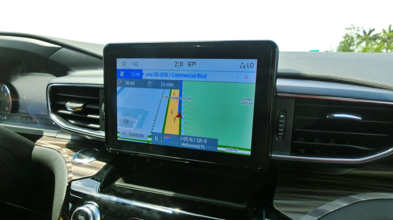 Ford Explorer dashboard showing navigation