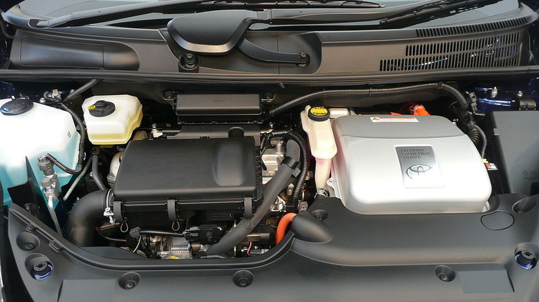 Under the hood of a 2008 Toyota Prius