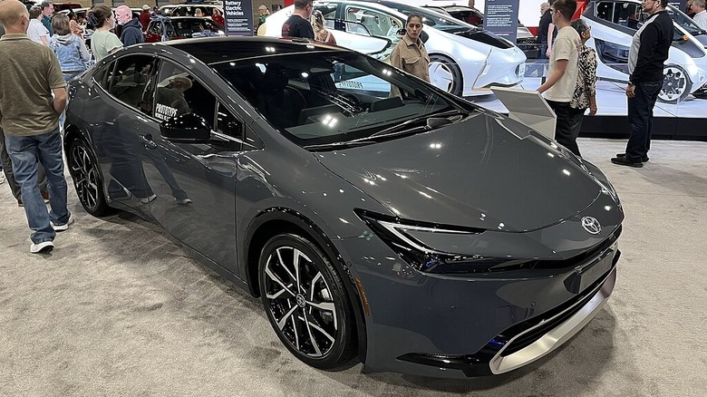 Grey Toyora Prius prototype at Denver Auto Show in 2023