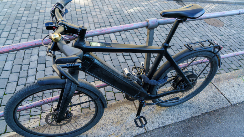 eBike next to railing