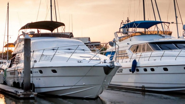 Two boats in a marina