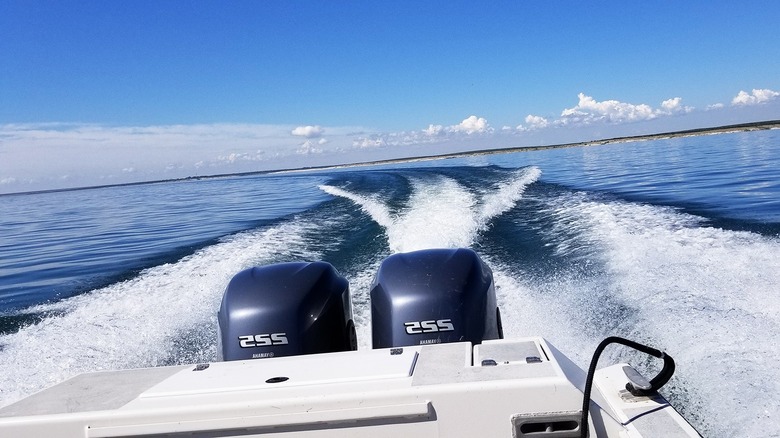 View from a boat cruising on the water