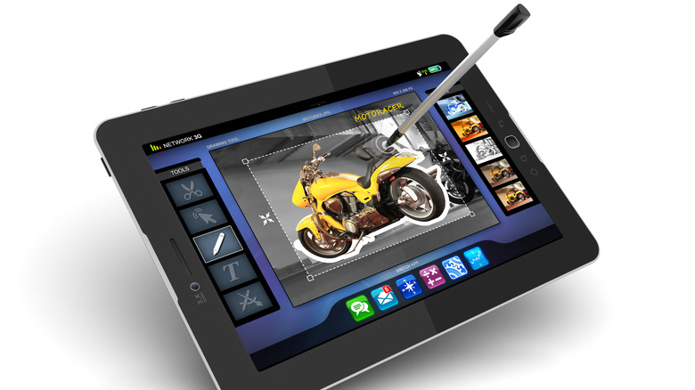 A drawing app on a tablet