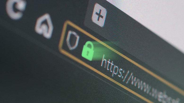 Entering a secure website URL