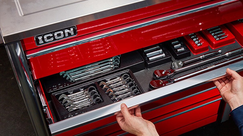 ICON tools in storage drawer