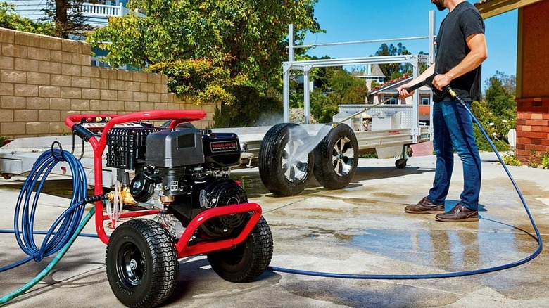 Man using Predator power washer