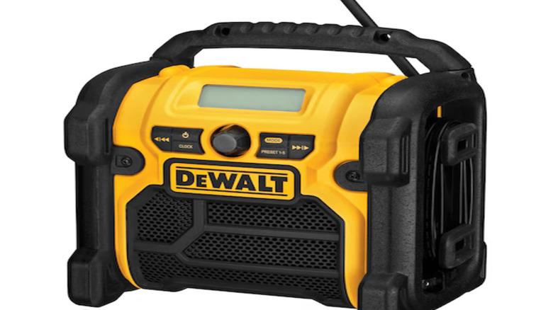 A close view of a Compact Worksite Radio (DCR018)