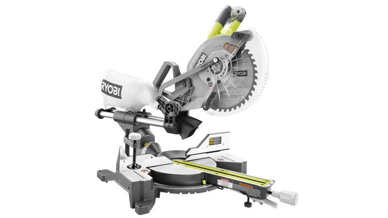 A product image of a Ryobi miter saw