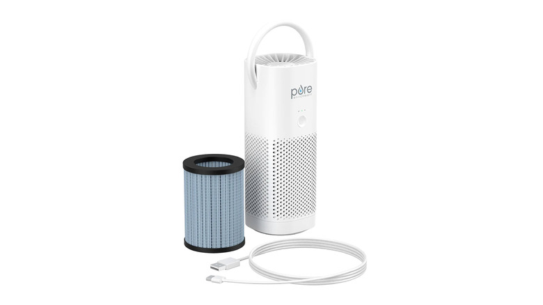 white Pure Enrichment True HEPA Small and Portable Air Purifier