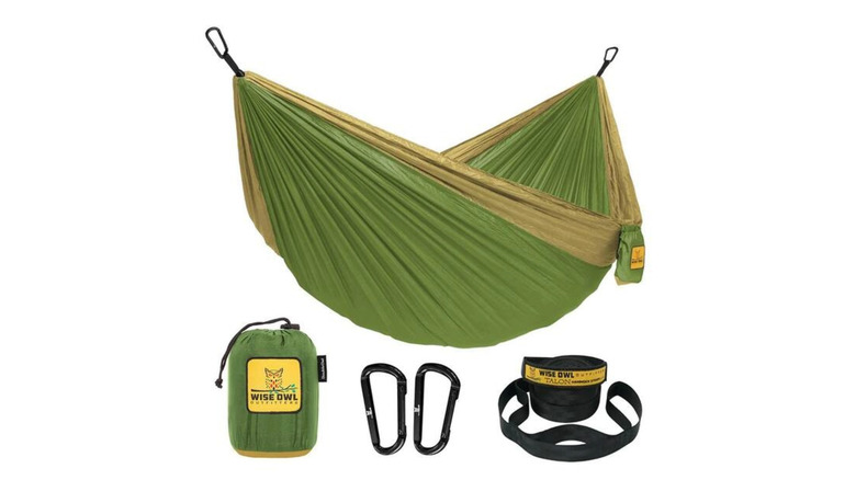 khaki and green Wise Owl Outfitters DoubleOwl 10 foot Portable Large Hammock